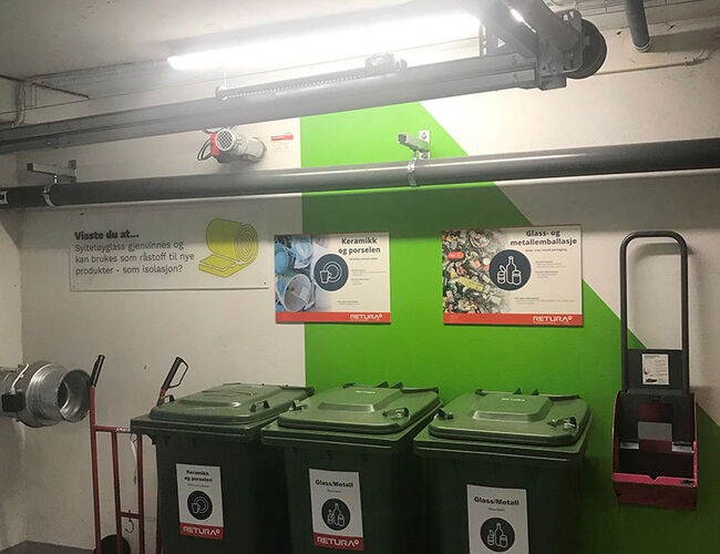 Avfallsrommet i Lyngården. Foto: Retura TRV<br /><br />