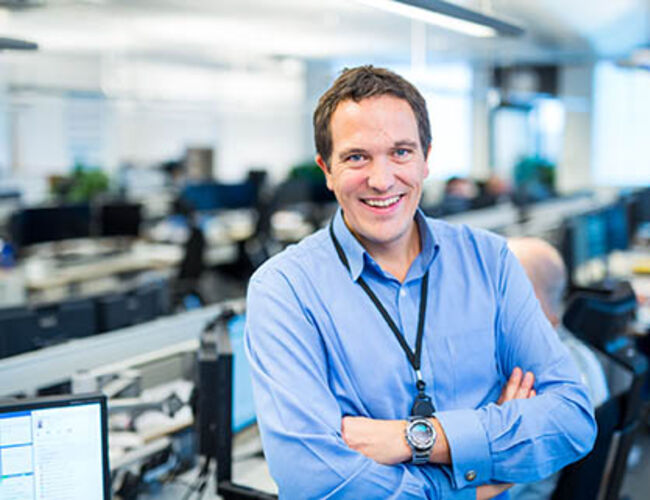 Porteføljeforvalter Magnus Lingjærde i Entelios. Foto: Geir Anders Rybakken Ørslien<br /><br />