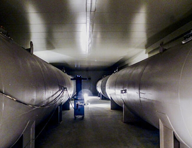 Faseforandringstankene ved Bergen lufthavn Fleslands nye terminal T3. Foto: Cowi