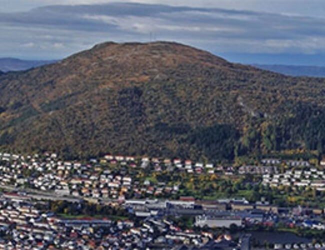 Fjellet Løvstakken i Bergen. Foto: Jan Kochbach, CMR<br />