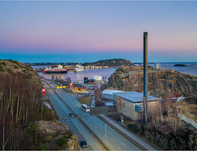 Vesterveien Varmesentral, som sikrer leveranse av fjernvarme til Kristiansand. Foto: Agder Energi