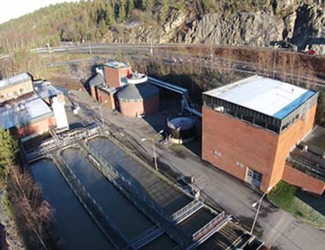 Flyfoto av Nordre Follo Renseanlegg. Foto: Nordre Follo Renseanlegg