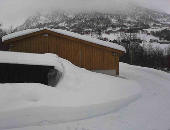 Bildet viser anlegget i snøsikre Myrkdalen. Foto: Hordaland Bioenergi