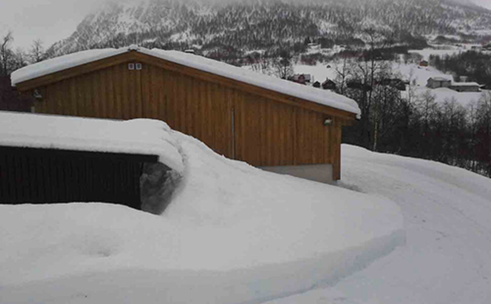 Bildet viser anlegget i snøsikre Myrkdalen. Foto: Hordaland Bioenergi