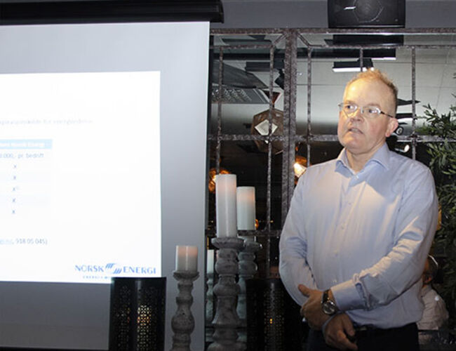 Hans Even Helgerud er initiativtaker til Norsk Energis energilederforum. Her avbildet på Norsk Energis energiledelsesseminar torsdag den 13. mai på Olivia, Aker Brygge. Foto: Tekniske Nyheter