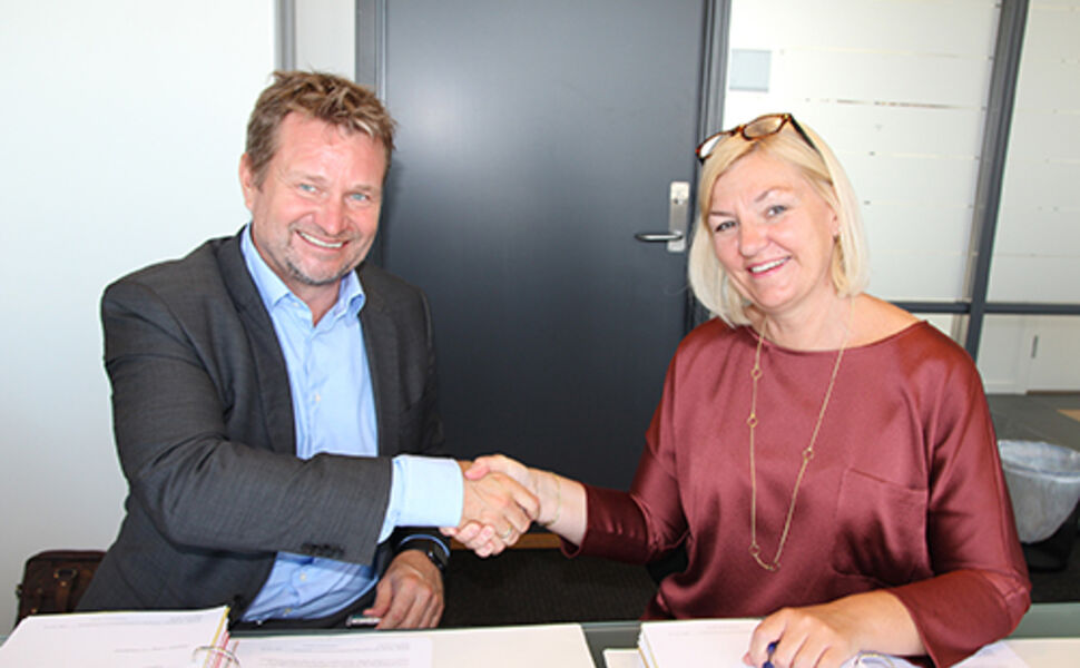 Dag Otterstad i Siemens ble enig med Eli Grimsby i KID om leveranse til Munchmuseet. Foto: Kultur- og idrettsbygg Oslo KF
