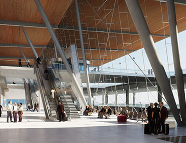 T3 Bergen Flesland - ankomstnivå. Foto: Schneider Electric