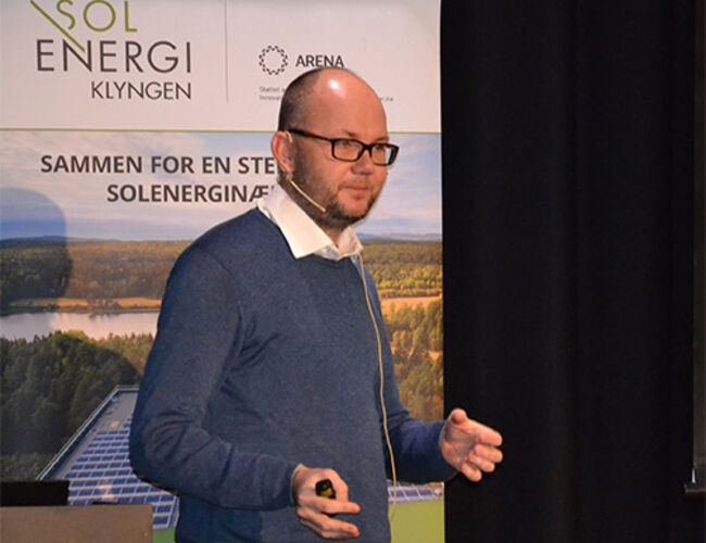 Erik Stensrud Marstein, forskningssjef ved Avdeling for Solenergi ved Institutt for energiteknikk (IFE) Foto: Kristin Svorte<br /><br />