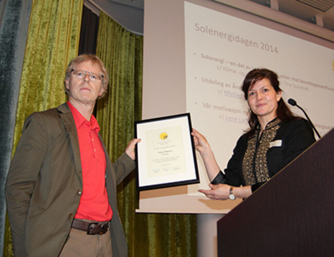 Tommy Pedersen fra Statsbygg ble tildelt prisen ”Årets solstråle 2014”. Foto: Oddvar Lind