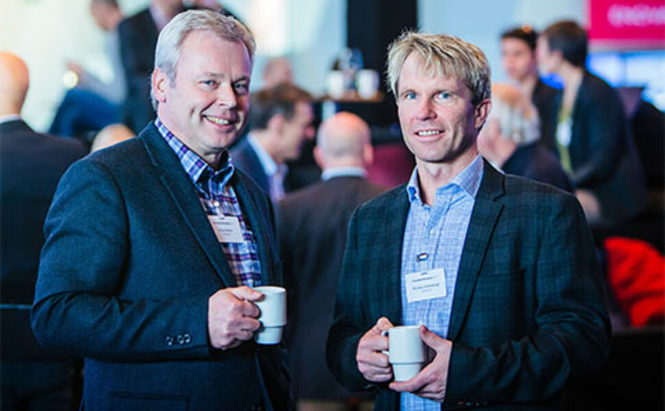 Styreleder Arne Hellum (til venstre) og daglig leder Richard Granskogli i Energiverket AS. Foto: Energiverket