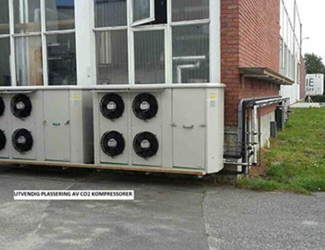 CO<sub>2</sub>-kompressorer ved Rørosmeieriet. Foto: Ola Hilmarsen