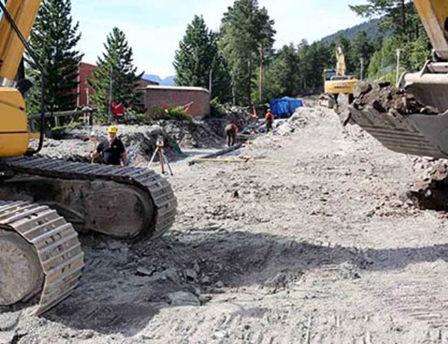 Fra gravearbeidet ved Høgskolen i Molde. Foto: Statsbygg