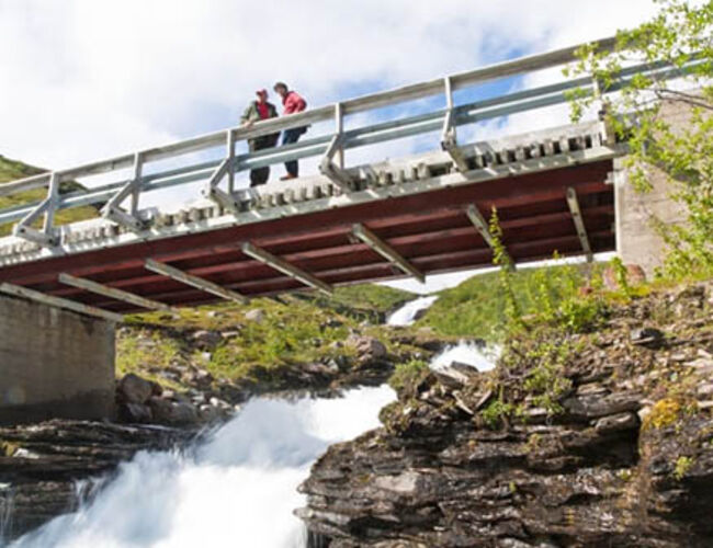 Vannkraft som renner ned til vannkraftverket i Skibotn. Foto: Troms Kraft Produksjon <br /><br />