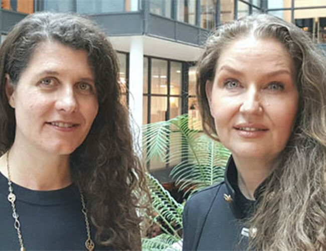 – Jeg gleder meg til å jobbe sammen med Katharina Th. Bramslev (til venstre) og resten av det dyktige teamet, sier Hege Schøyen Dillner. Foto: Grønn Byggallianse