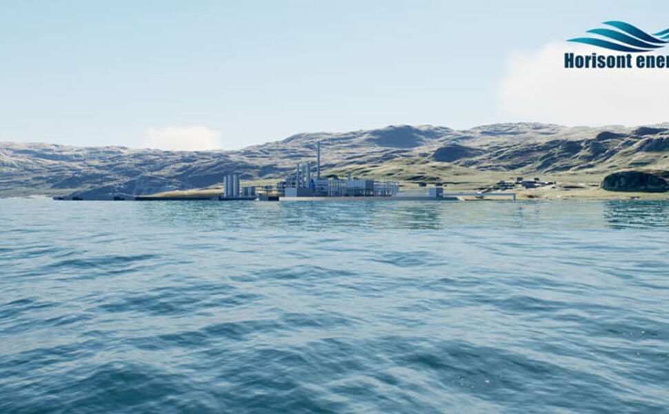 “Barents Blue Ammonia Plant” i Finnmark får status som IPCEI Hydrogen-prosjekt. Enova støtter prosjektet med inntil 482 millioner kroner. Illustrasjon: Horisont Energi