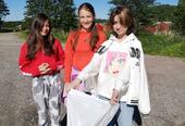 Karolina, Taia og Uliana fra ukraina fant mye søppel