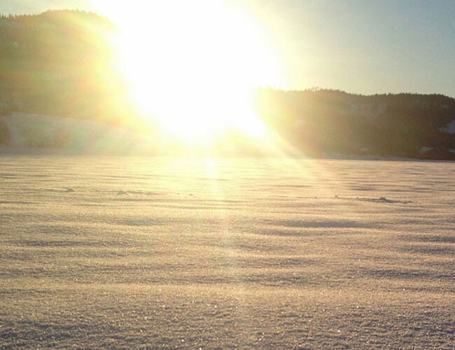 Vinter er ingen hindring. Snø reflekterer solstrålene og kan bidra til høyere innstråling. Foto: May-Linn Finstad Svehagen