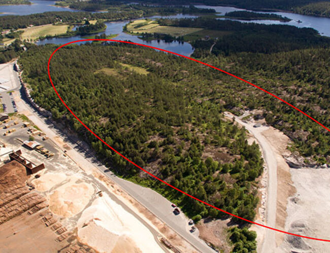 Det planlagte produksjonsanlegget skal ligge i Åmli, Agder. Produksjonen skal starte opp mellom 2026 og 2028. Foto: Biozin