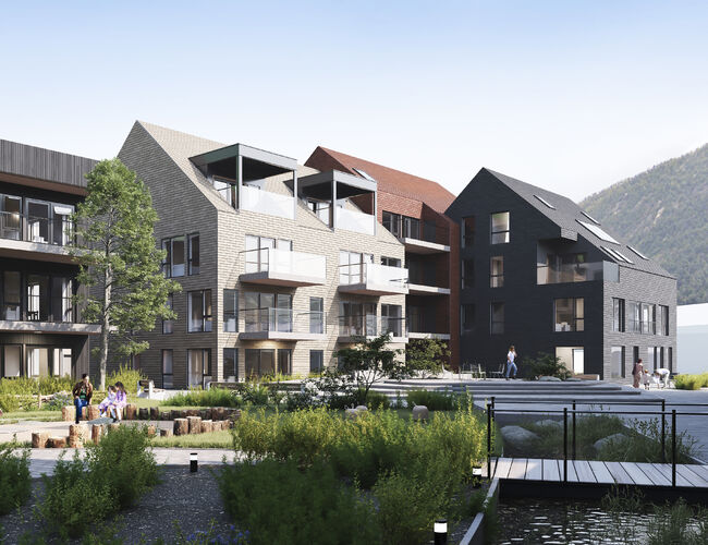 Målet har vært å sikre naturmangfold i den nye bolig- og bydelsutviklingen i Førde. Illustrasjon: LINK Arkitektur