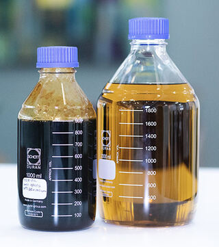 Plastikk kjemisk resirkulert av Quantafuel. Foto: Charlotte Sverdrup