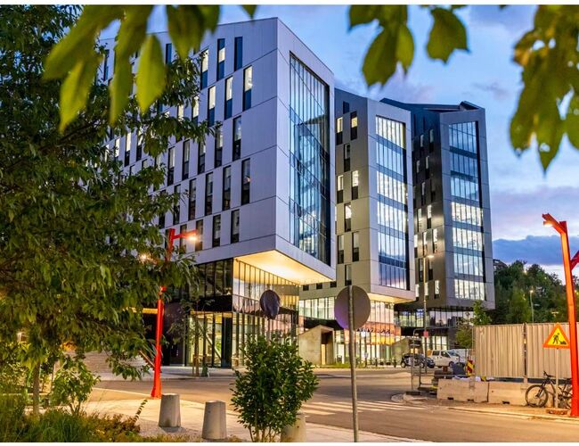 Oslo K er et passivhus med mørkegrønn energiklasse A og er sertifisert BREEAM-NOR Excellent. Foto: OBOS