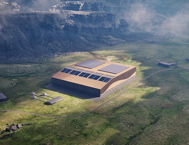 Removr planlegger et større DAC-anlegg på Island. Dette skal kunne fange 2000 tonn CO₂ årlig. 2000 tonn CO₂ tilsvarer det årlige utslippet fra 1000 bensindrevne personbiler. Grafisk ill: Oxivisuals
