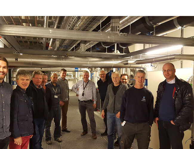 Deltakerne på Midtnorsk Forum for Energi og Miljøs samling på St. Olavs Hospital. Foto: Torger Mjønes