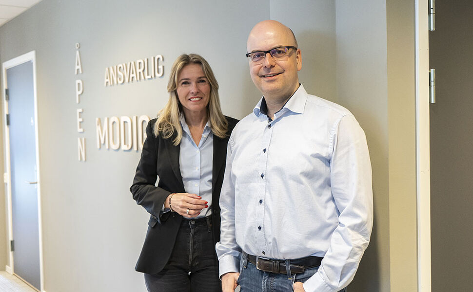 Daglig leder i Aneo Industry, Ann Merethe Lysø Sommerseth, og teknisk sjef i Aneo Industry, Michael Bantle.  Foto: Aneo