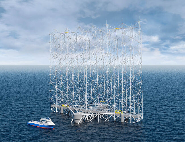Det norske selskapet Wind Catching Systems skal teste og verifisere turbinen som senere skal installeres i selskapets store multiturbinstruktur – Windcatcher. Enova støtter prosjektet med 22 millioner kroner. Ill: Wind Catching Systems