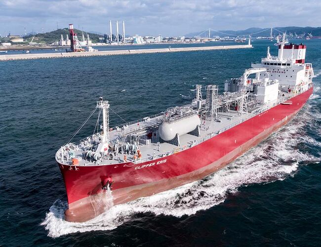 Solvang ASA skal bygge verdens første karbonfangstanlegg ombord i et skip - og det skjer ombord i gasstankeren Clipper Eris Foto: Solvang ASA
