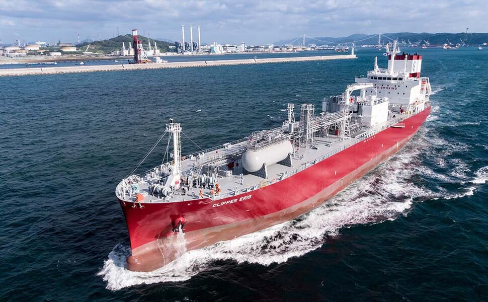 Solvang ASA skal bygge verdens første karbonfangstanlegg ombord i et skip - og det skjer ombord i gasstankeren Clipper Eris Foto: Solvang ASA