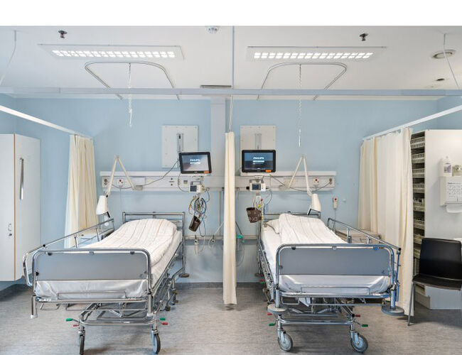 Nye LED-armaturer fra blant annet Glamox skal installeres i alle sykehusets bygninger. Foto: Glamox.