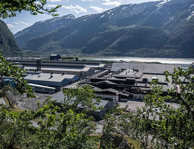 Norsk Hydro sitt anlegg på Sunndalsøra Foto: Enova SF