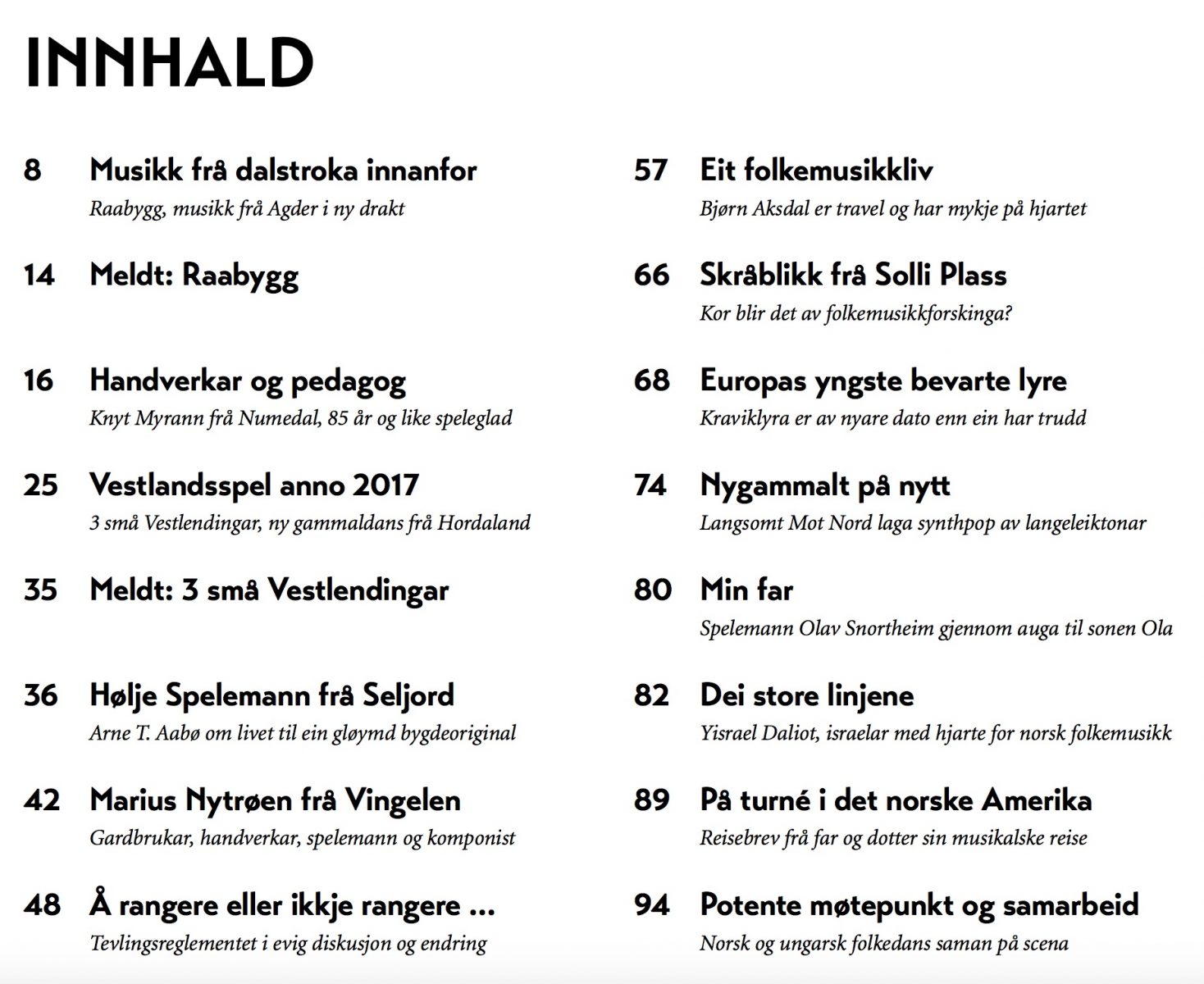 Folkemusikk 1/2017 - Nygamle takter