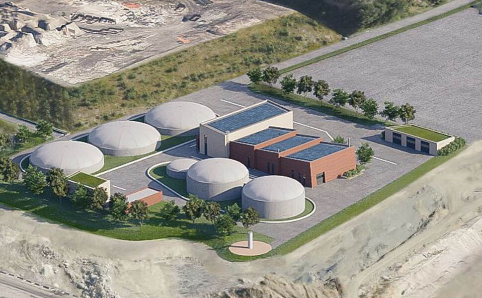 Illustrasjon av biogassanlegg på Voss. Kilde: BIR