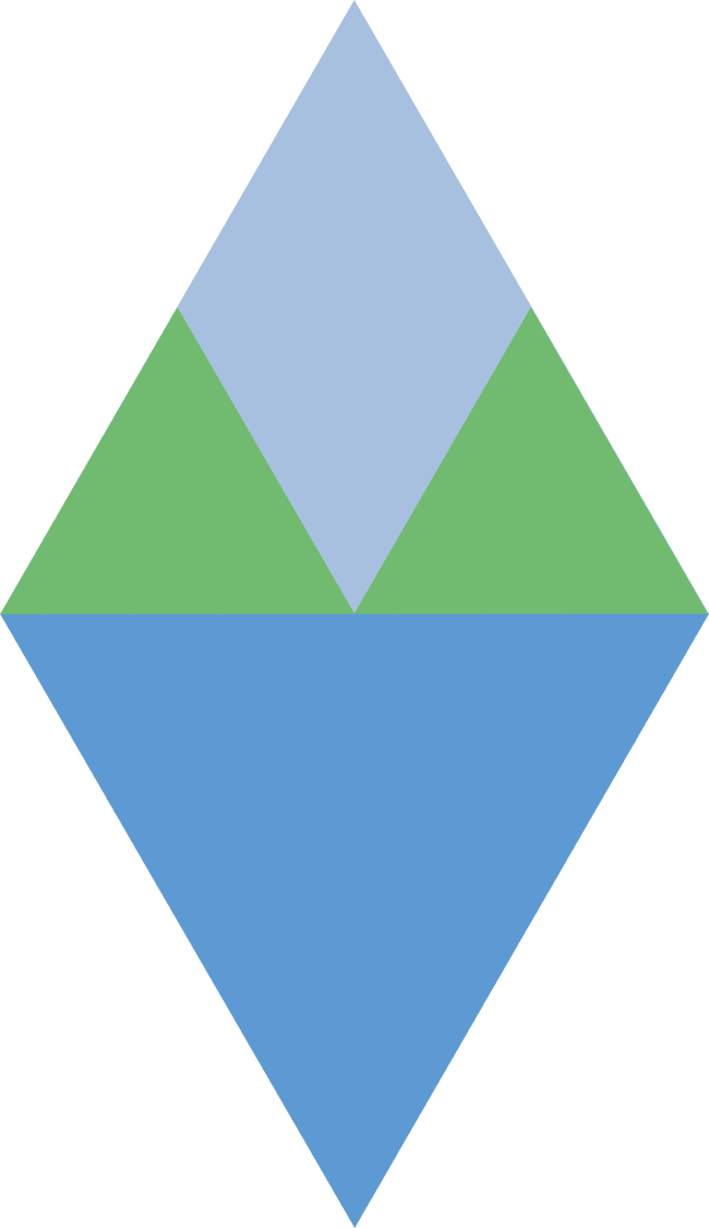 Drangsdalen av trekanter blå/grønne, farger