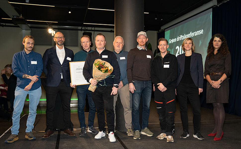 Teamet på Ski Storsenter ble Årets grønne driftsteam 2023. Foto: Grønn Byggallianse