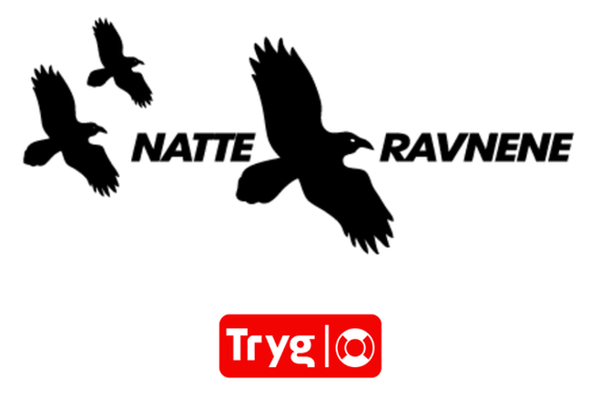 Logoene til Natteravnene og Tryg