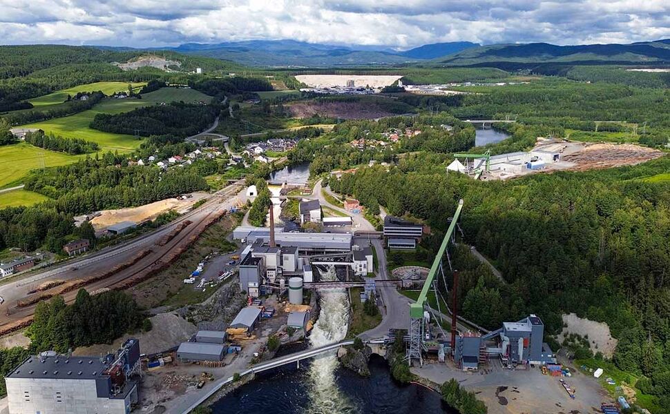 FLEX-prosjektet skal gjenbruke eksisterende infrastruktur på industriområdet «Treklyngen» utenfor Hønefoss. Foto: Egil Granum Viken Skog