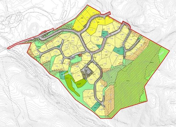 Kartutsnitt av Brendebakke boligfelt 2