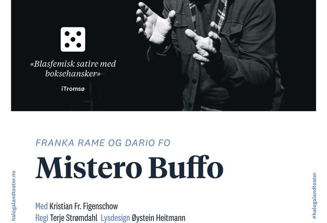 Plakat for teaterforestillingen Mistero Buffo