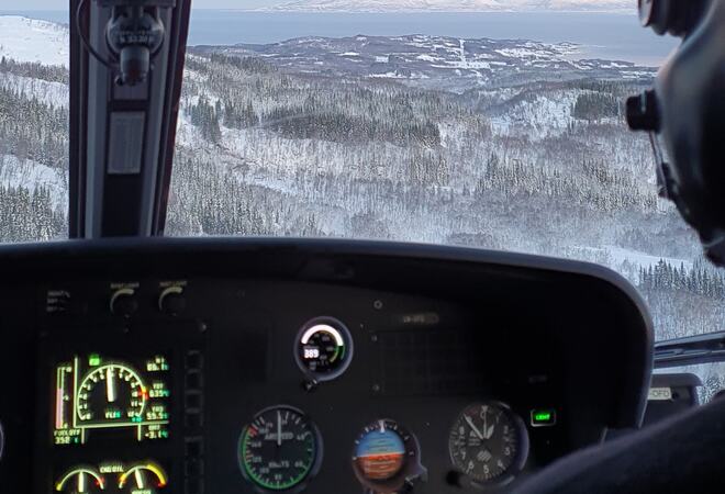 Helikopter på tur over Rolla.