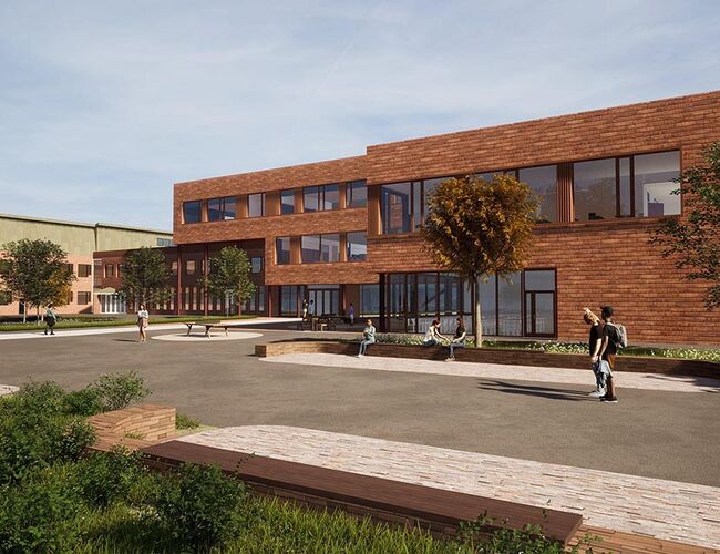 Skedsmo VGS. Illustrasjon: L2-Arkitekter