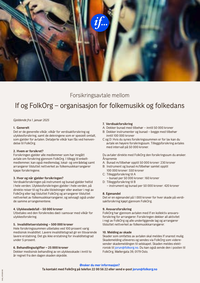 Bunads og instrumentforsikring