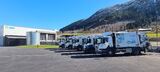 Renovasjonsbilane parkert på Melsgjerdet