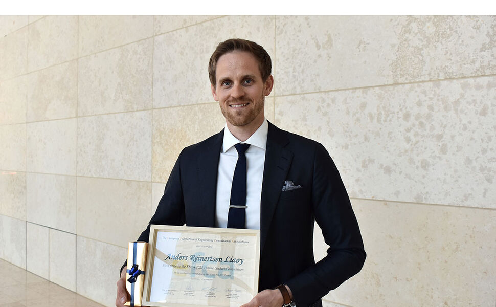 Anders R- Liaøy er kåret til årets ledertalent i Europa av den rådgivende ingeniørorganisasjonen EFCA. Foto: Cato A. Mørk/Multiconsult