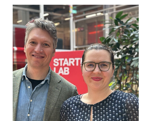 Vladislav Kazanskiy fra Loopfront og Mariya Simon fra Rambøll. Foto: Rambøll