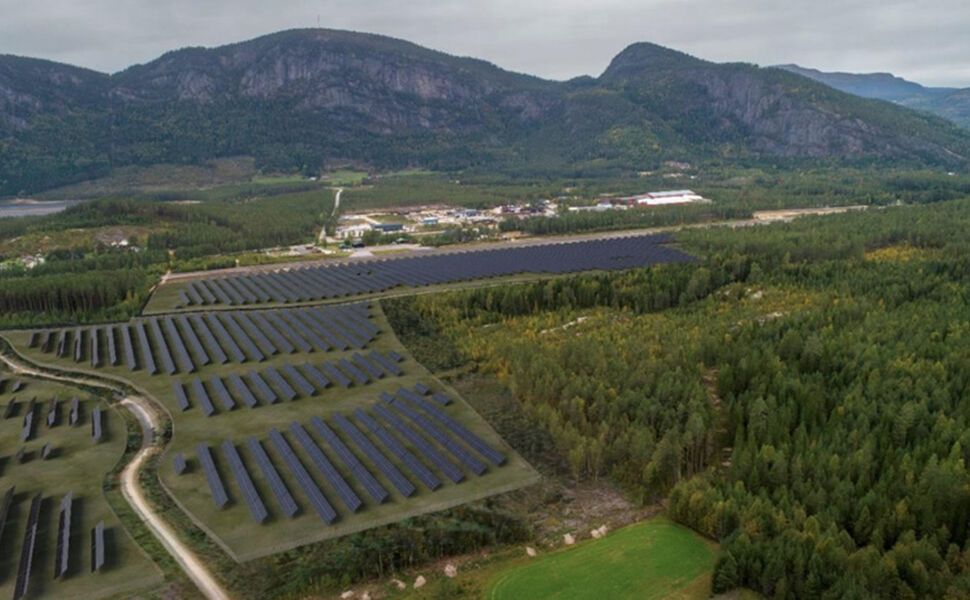 Visualisering av solkraftverket. Kilde: Fyresdal solkraftverk