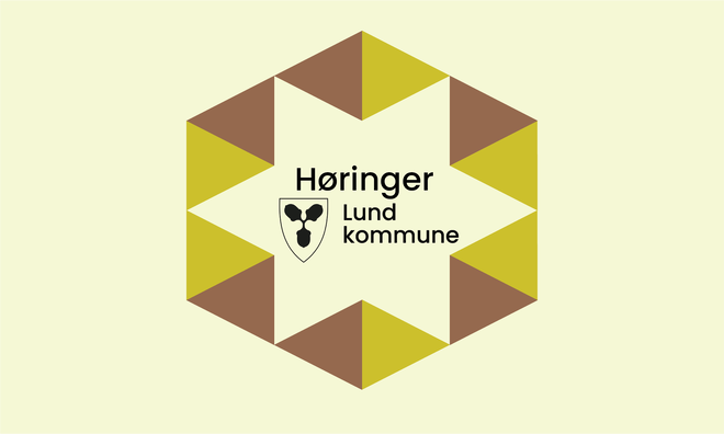 gule og brune trekanter i en ring