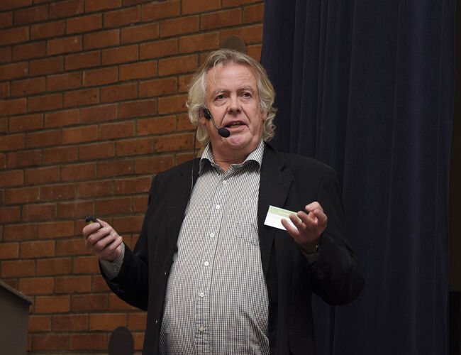 Geir Andersen, ildsjelen bak Norges første GeoTermos, fotografert på Solenergikonferansen i 2018. Foto: EnergiAktuelt
